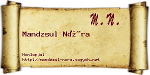 Mandzsul Nóra névjegykártya